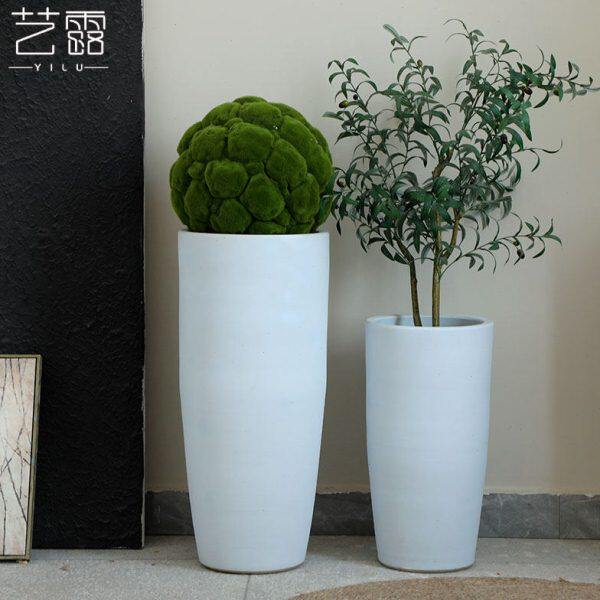 绿植大口径北欧花盆现代简约花瓶室内植物装饰缸白色陶瓷水培陶罐