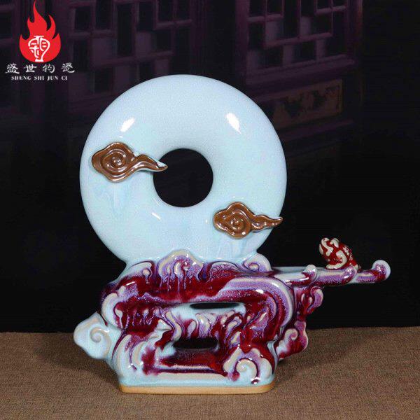 禹州钧瓷花器家居书房卧室装饰生日开业送礼盒装陶瓷器工艺品摆件