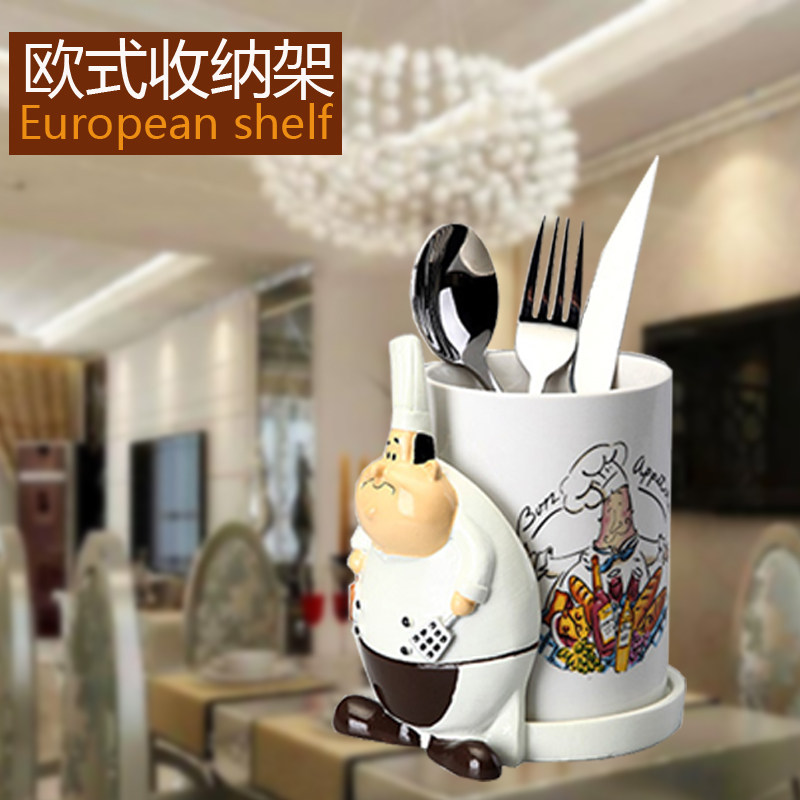 筷子筒厨房置物架沥水架厨师西餐牛排刀具收纳架餐具架个性刀叉架