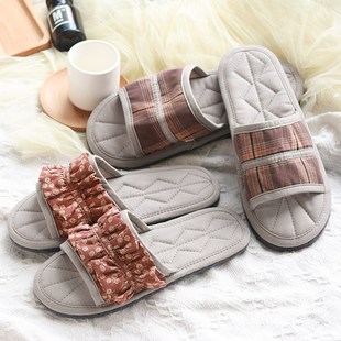 布拖鞋家居情侣室内地板静音无声四季吸汗防臭软底托手工布艺凉拖