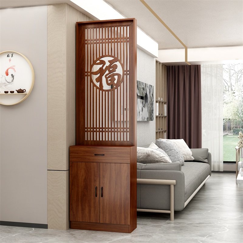 进门实木屏风新中式屏风隔断客厅半墙轻奢创意鞋柜一体玄关正对门,住宅家具,座屏,淘宝优惠券,粉丝福利购,淘宝优惠卷