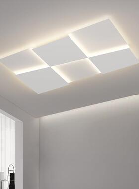 客厅吸顶灯北欧几何设计长方形大厅led灯现代简约个性卧室书房灯