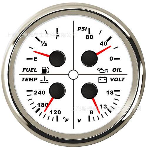 85mm指针油位表水温表油压表电压表四合一多功能仪表改装车用船