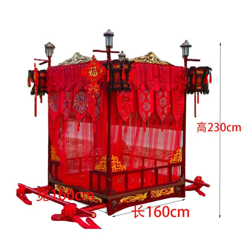 步撵凤撵十六抬汉唐明制花轿子婚庆道具中式婚礼T钢管折叠迎亲八