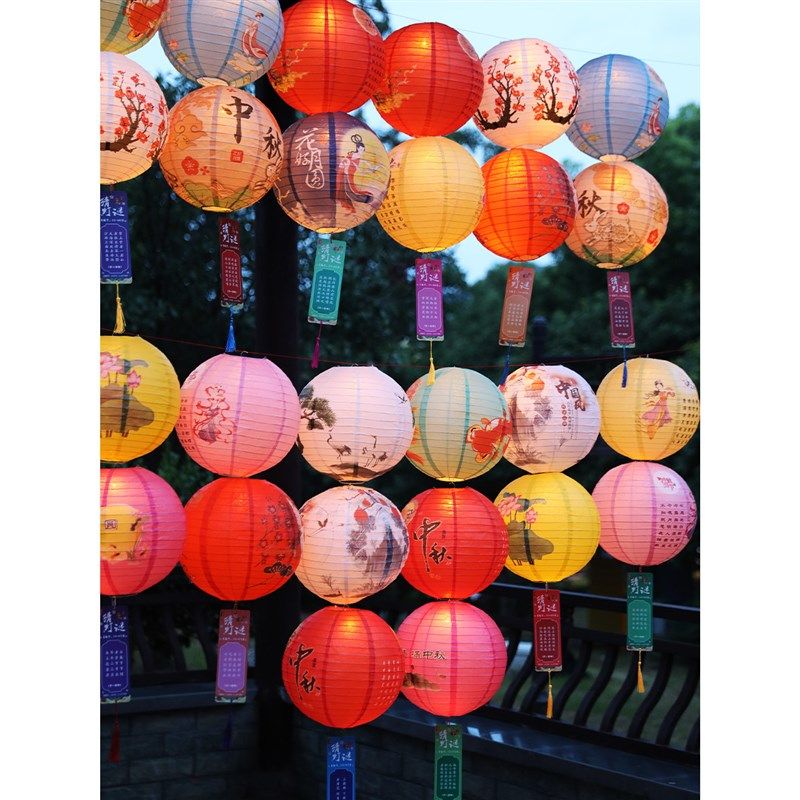 中秋节装饰灯笼七夕节猜灯谜商场活动国风中式场景布置纸灯笼挂饰,节庆用品/礼品,灯笼,淘宝优惠券,粉丝福利购,淘宝优惠卷