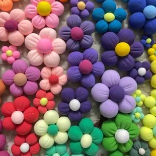 镜子装饰成品黏土花朵画框改造diy轻黏土手工花超轻黏土小花朵