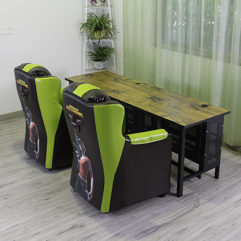 网吧桌椅电竞酒店上下子母床新款高背沙发台式电脑单双人桌子组合