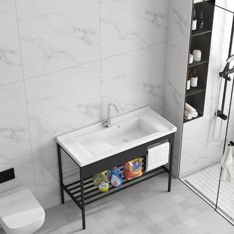 洗衣柜黑色不锈钢支架落地式洗衣盆阳台陶瓷带搓板卫生间一体台盆,特色手工艺,其他特色工艺品,淘宝优惠券,粉丝福利购,淘宝优惠卷
