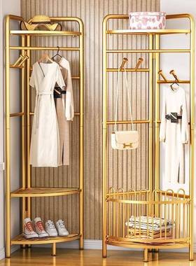 耐用衣架落地立式移动衣架带轮加厚滑轮衣帽架衣服单杆款置物架