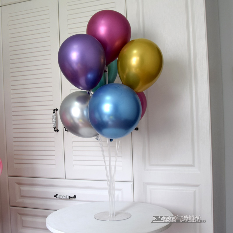 元旦圣诞节d大桌飘支架气球一束撑起气球亮片生日结婚路引地飘立