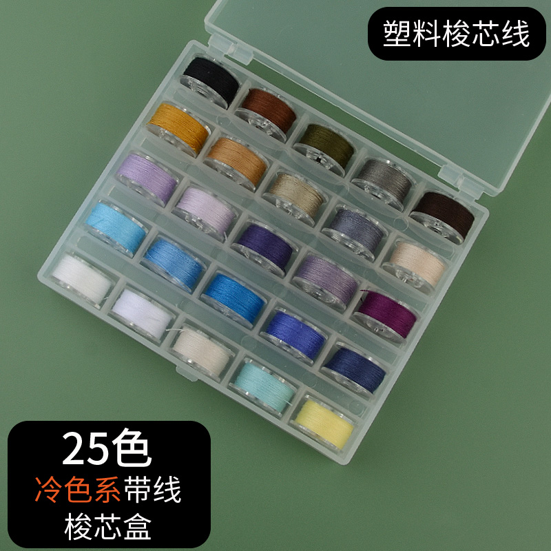 402缝b纫机线缝纫线紫色家用缝衣线多色彩色小卷平车底线老式梭芯