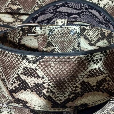 出口等宽12MM双面牛皮蟒蛇纹力量举原始纯牛皮双层健美健身护腰带