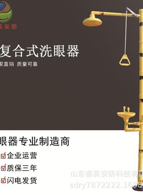 睿英验厂紧急喷淋洗眼器ABS塑料抗酸碱冲眼机工业用厂洗眼器急救