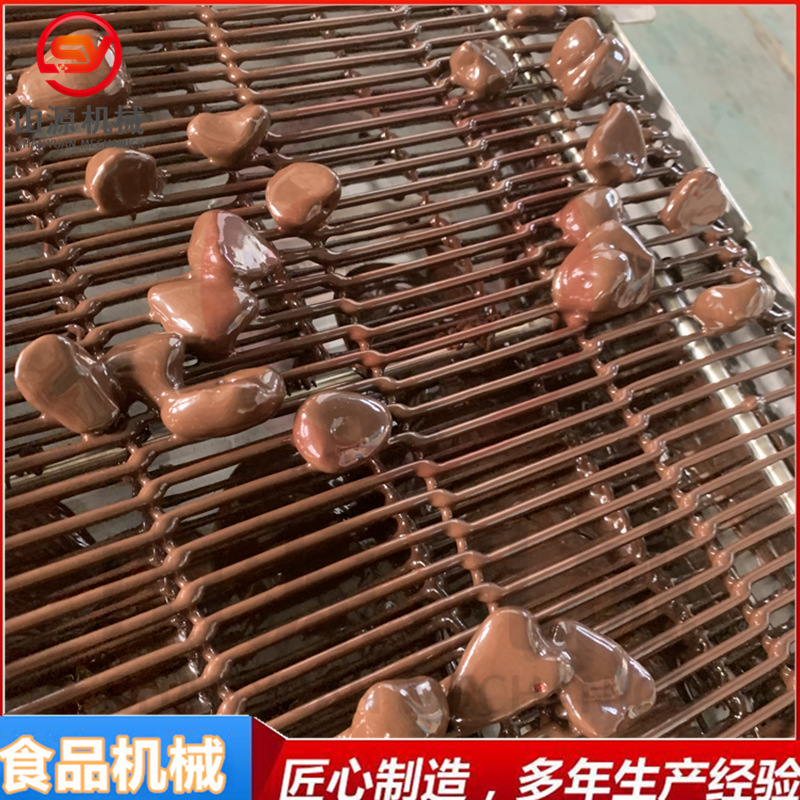 冻干水果巧克力裹涂机 瀑布式带保温上浆机 冻干草莓裹可可脂设备