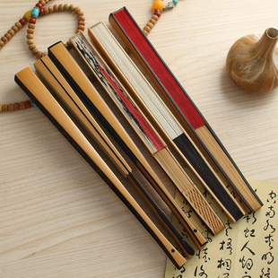 玉竹折扇乌木扇男扇苏工扇子相声文玩收藏空白书法宣纸扇