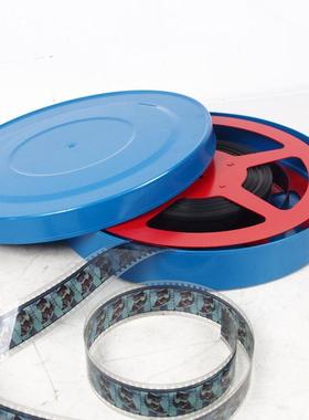 复古怀旧老电影胶卷胶片35毫米片夹胶轮胶带家装影楼道具摆件片盒