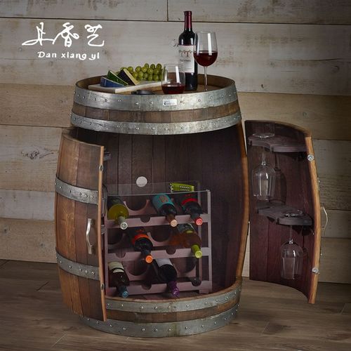 橡木桶酒柜酒桶装饰酒庄酒窑摆件展示酒柜红酒桶实木摆件定制