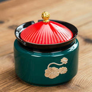 九九 家用带盖防飞灰潮流复古风密封办公 烟灰缸蓝色创意官帽烟缸