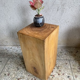 香樟木方实木方形树桩整切原木大树墩实心方木墩子花架摆件底座凳