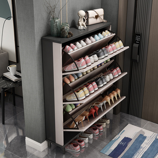 高端鞋柜家用门口2023新款爆款超薄款翻斗窄鞋架进门入户一体靠墙