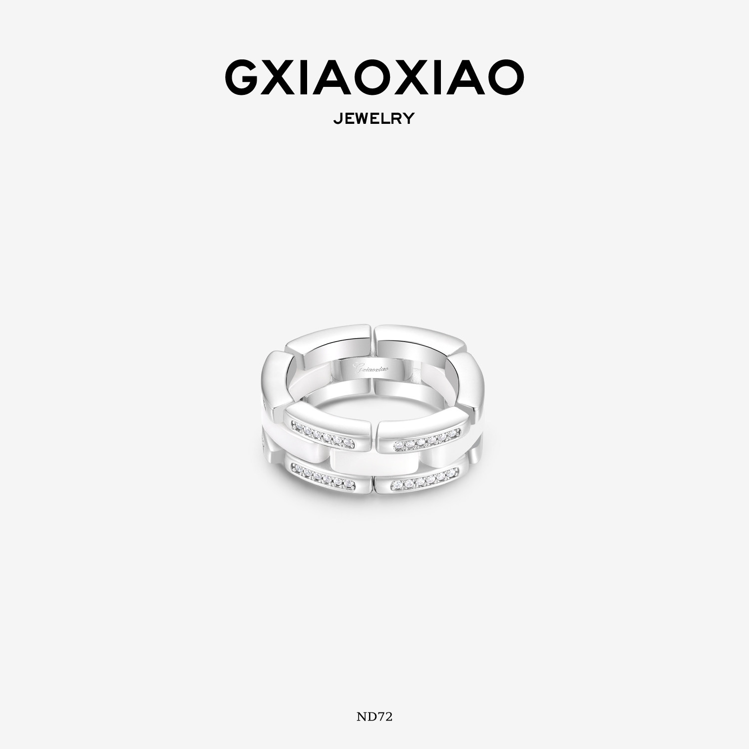 G XIAOXIAO戒指【星霜】法式高级气质陶瓷戒指设计款情侣对戒