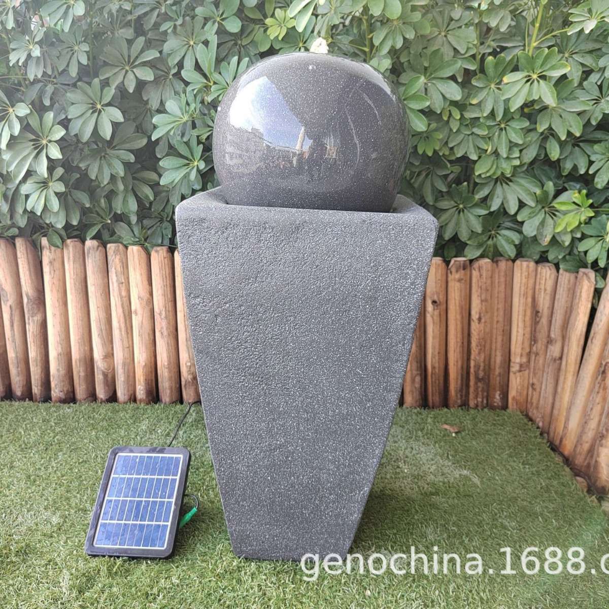 F153-MB11太阳能款仿石头感室内外流水装饰品-3