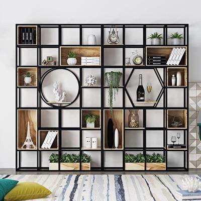 铁艺实木屏风隔断货架客厅办公室装饰工业风创意书架书房置物架,金属材料及制品,金属加工件/五金加工件,淘宝优惠券,粉丝福利购,淘宝优惠卷
