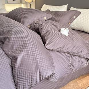 80支轻奢纯棉床上四件套100全棉被套长绒棉床单床笠款 床品三件套4