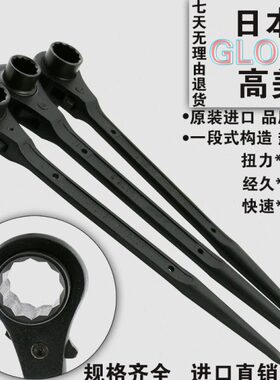 台湾原装高美公制黑色GLORY尖尾棘轮梅花套筒扳手17x19mm快速扳手