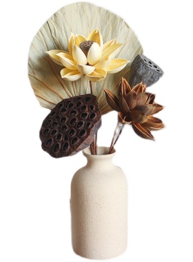 干花花瓶套装摆件小清新简约客厅风干天然干花桌面摆件装饰含花瓶