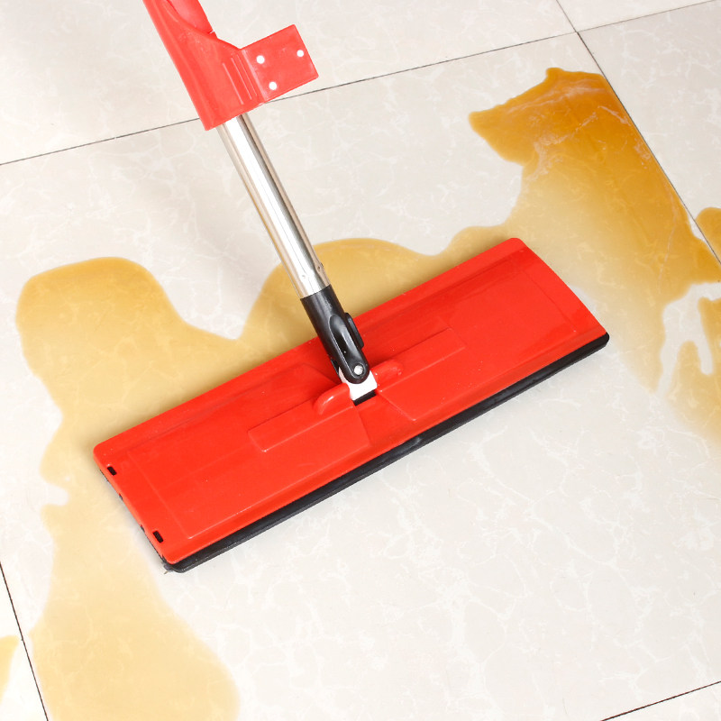 红色加大加粗杆免手洗平板拖把 懒人拖把木地板拖把墩布挤水拖把
