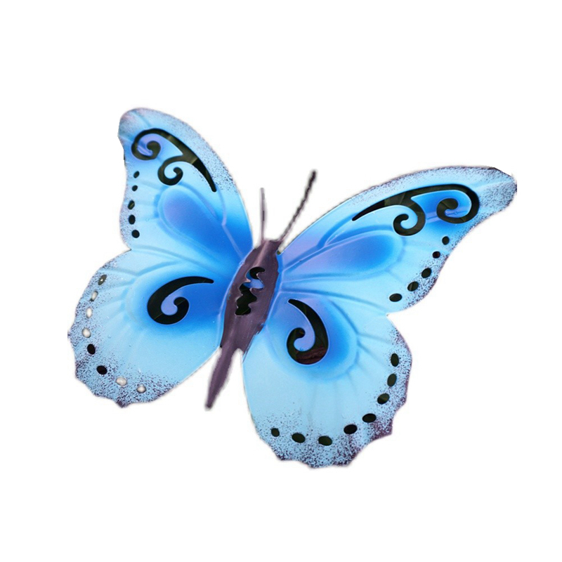 铁艺蝴蝶壁挂4件套 花园阳台造景挂件 幼儿园墙面壁饰儿童房装饰