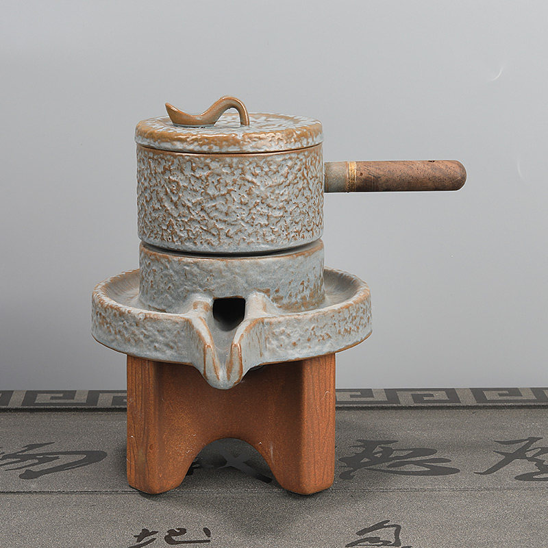 懒人泡茶器石磨半自动过滤陶瓷功夫茶具套组创意防烫茶壶茶杯盖子