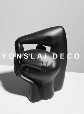 现代艺术抽象人物雕塑摆件样板间售楼处酒店软装客厅电视柜饰品