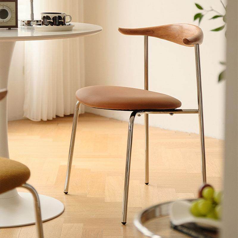 家用中古餐椅复古轻奢梳妆铁艺牛角餐桌椅法式凳子创意靠背化妆椅