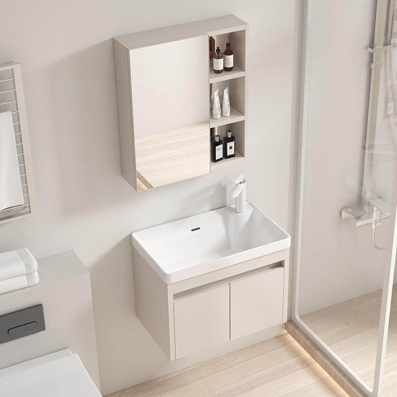 小户型加厚蜂窝铝浴室柜陶瓷一体盆卫生间极窄家用洗手台洗脸台盆