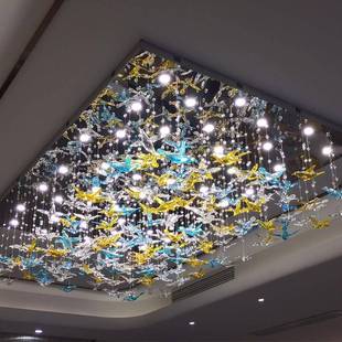 酒店大厅复式楼梯装饰吊灯现代别墅公寓沙盘大堂工程非标制作灯