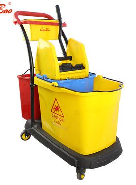 超宝B-46下压式双桶榨水车B-046榨水桶洗拖把桶拧干柞干地拖