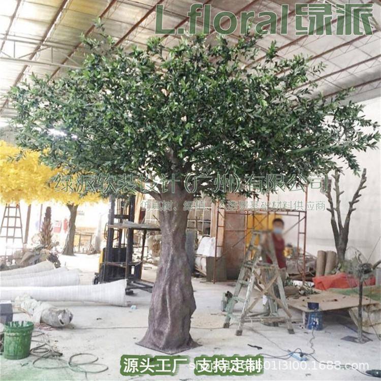 酒店橱窗仿真植物盆栽绿植小盆景仿真花塑料花假花摆设仿真橄榄树