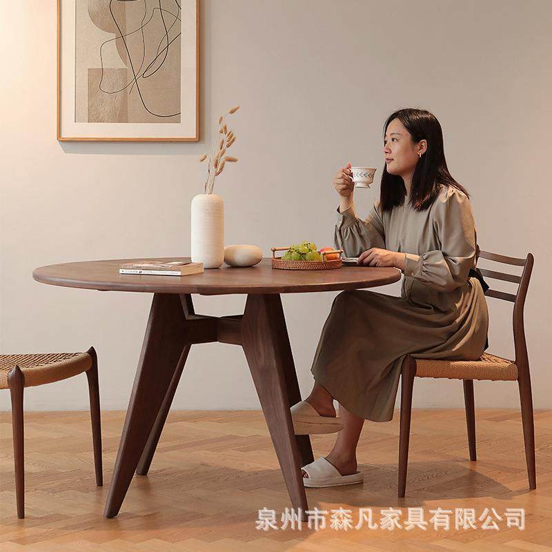 设计师复古圆形原木餐桌北欧实木小户型圆桌家用客厅美式饭桌,自行车/骑行装备/零配件,更多零件/配件,淘宝优惠券,粉丝福利购,淘宝优惠卷