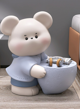 大型熊落地摆件客厅软装饰品沙发旁边茶几轻奢床头柜乔迁新居礼品