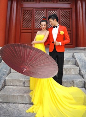 古典油纸伞古红色舞蹈伞装修灯伞婚纱摄影伞古装道具Y伞复古模特