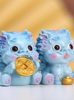 旺发财貔貅招财摆件麒麟一对工位办公室桌面装饰品摆件高级感小众