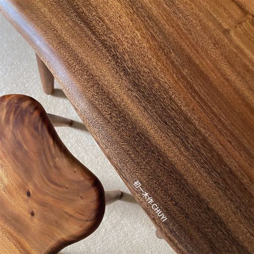 初一木作 小户型茶几阳台小茶桌实木家用茶台矮餐桌整块原木桌子