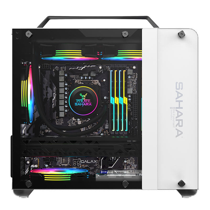 撒哈拉立方体 电脑机箱台式机MATX全侧透ITX迷你小主机箱游戏水冷