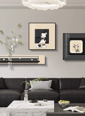 暴力熊客厅装饰画无障碍豪华高端壁画现代简约水培绿色植物沙发背