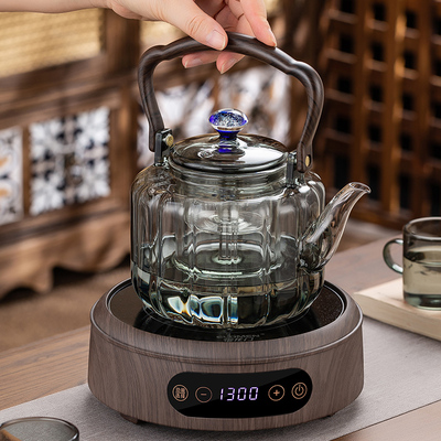 兴梵煮茶壶2024新款全玻璃蒸煮一体养生壶煮茶炉电陶炉蒸汽喷淋式