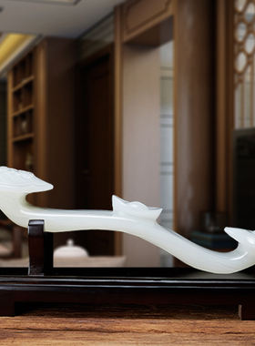 藏钰福玉如意摆件天然家居客厅办公室玄关酒柜装饰品乔迁新居礼品