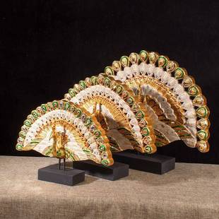 泰国实木孔雀开屏摆件家居饰品客厅摆设东南亚风格玄关装饰工艺品