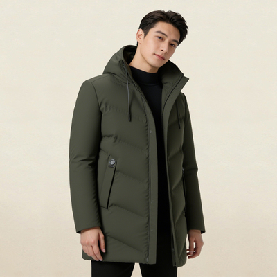 AB 2025冬季时尚冬装休闲经典男士舒适显瘦抗皱连帽羽绒服潮